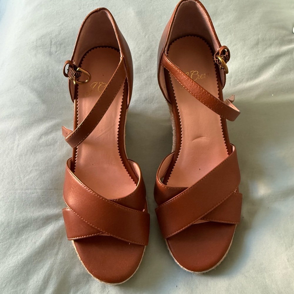 J. Crew Tan Strappy Heels